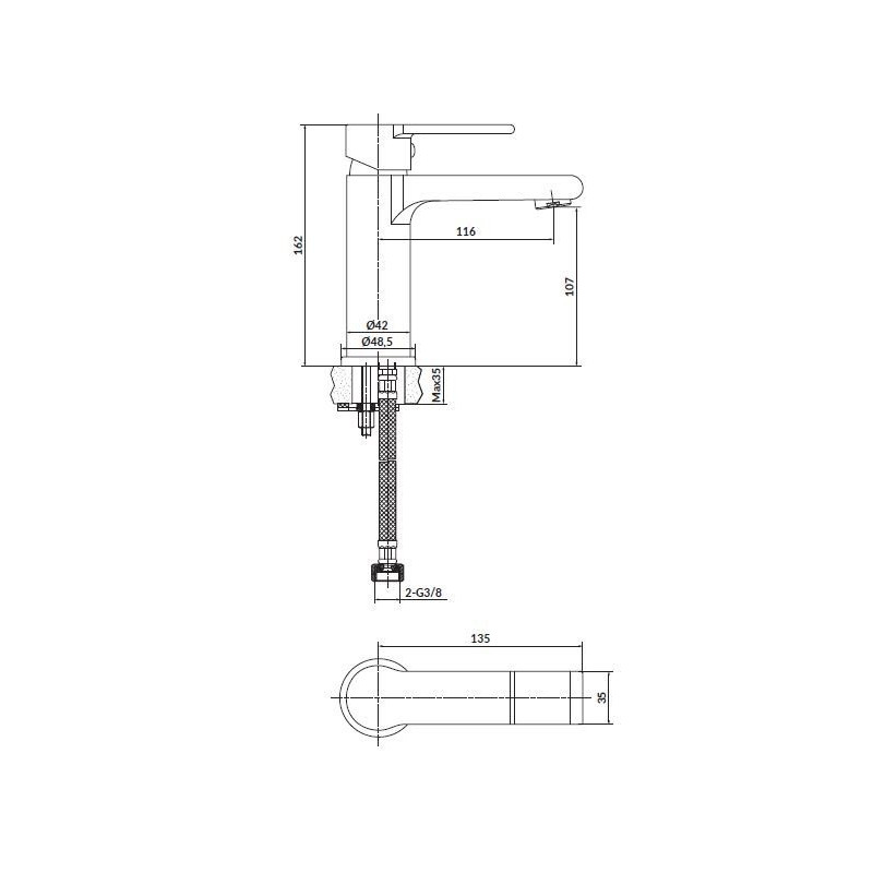 Cersanit bateria umywalkowa verso chromowana