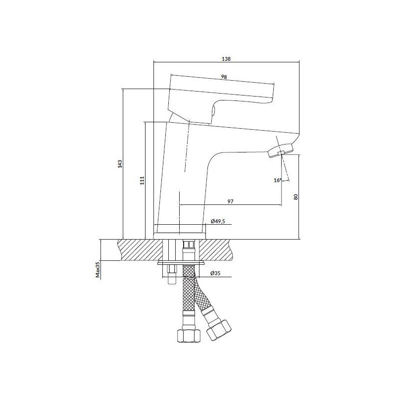 Cersanit bateria libra umywalkowa chromowana