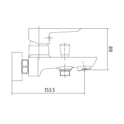 Cersanit Mille bateria wannowo-natryskowa chromowana