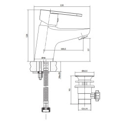 Cersanit Cari bateria chromowana z korkiem