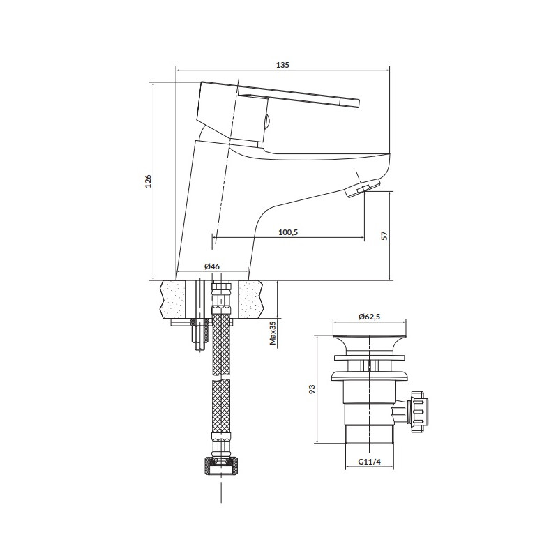 Cersanit Cari bateria chromowana z korkiem
