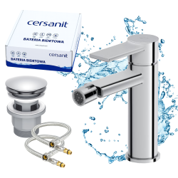 Cersanit Bateria Bidetowa Zip Chrom z Perlatorem Water Save i Klik-Klak