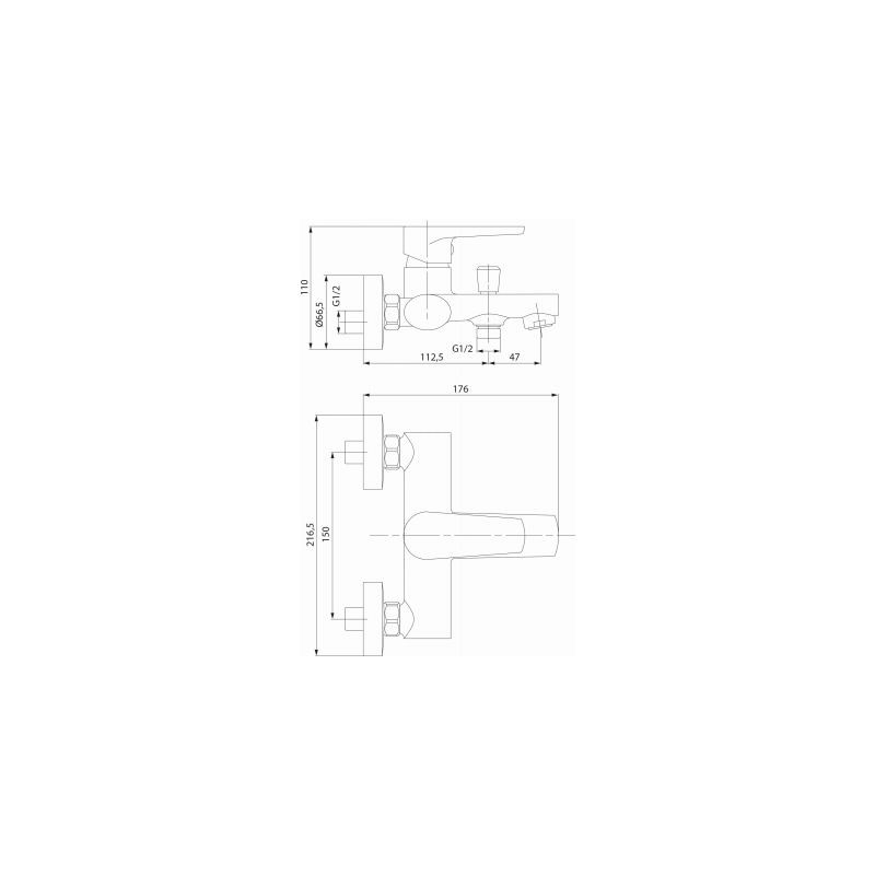 Cersanit Moduo bateria wannowo-natryskowa czarna