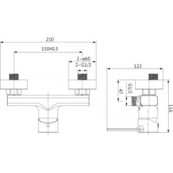 Cersanit ZIP bateria natryskowa chromowana