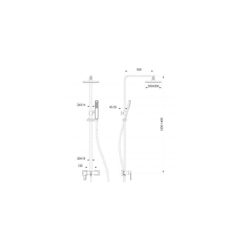 Cersanit Mille kolumna prysznicowa chromowana