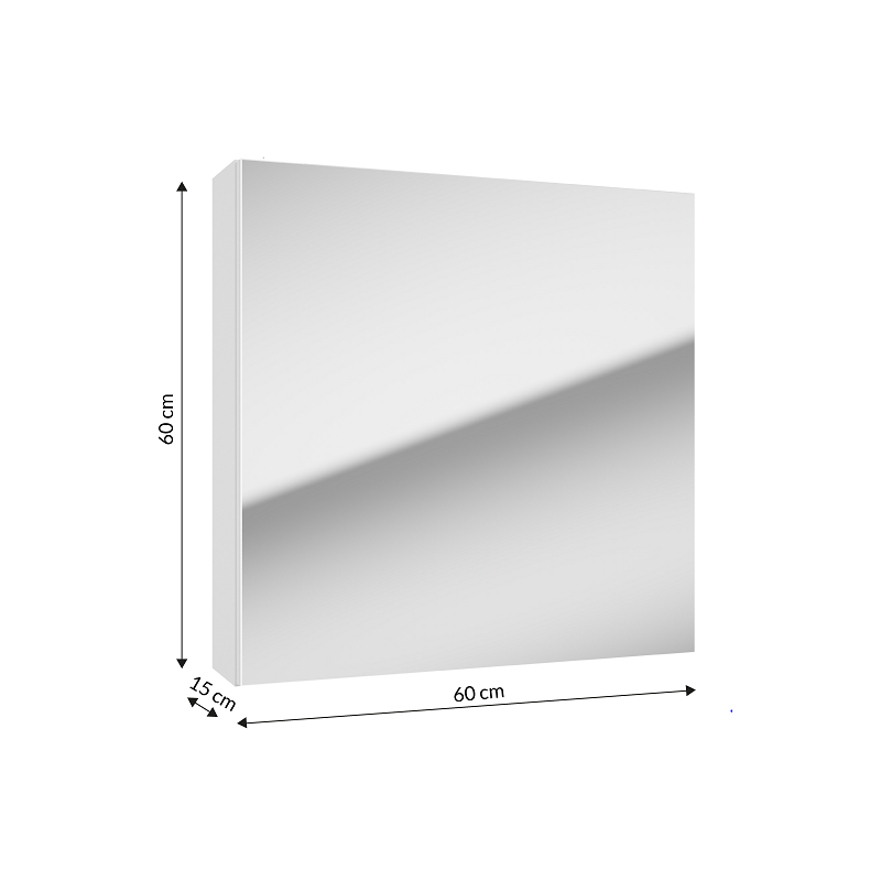 Deftrans szafka lustrzana Reflexo 60x60 biała