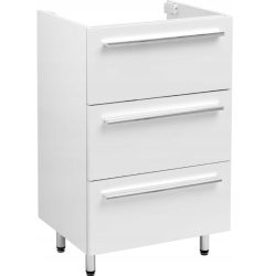 ASTOR szafka stojąca z umywalką BRYZA 51cm biała 3 szuflady uchwyty chrom