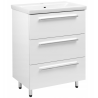 ASTOR szafka stojąca z umywalką BRYZA 61cm biała 3 szuflady uchwyty chrom