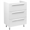 ASTOR szafka stojąca z umywalką BRYZA 61cm biała 3 szuflady uchwyty chrom