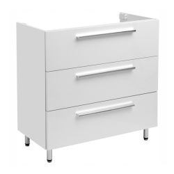 ASTOR szafka stojąca z umywalką BRYZA 81cm biała 3 szuflady uchwyty chrom