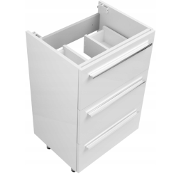 ASTOR szafka stojąca z umywalką BRYZA 51cm biała 3 szuflady uchwyty chrom