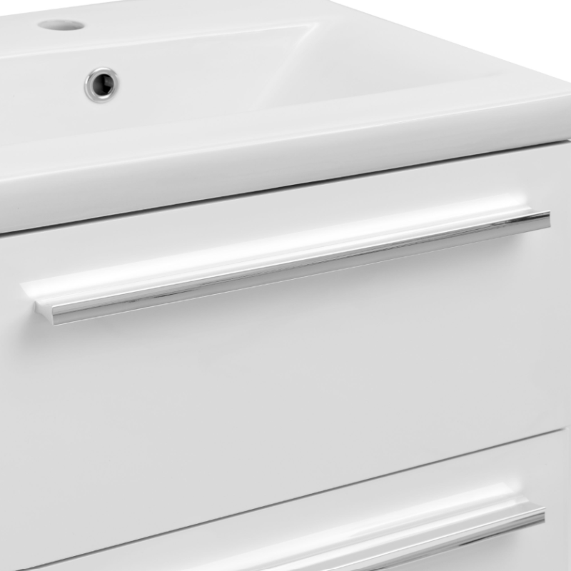 ASTOR szafka stojąca z umywalką BRYZA 51cm biała 3 szuflady uchwyty chrom