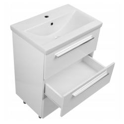 ASTOR szafka stojąca z umywalką BRYZA 61cm biała 3 szuflady uchwyty chrom