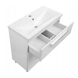 ASTOR szafka stojąca z umywalką BRYZA 81cm biała 3 szuflady uchwyty chrom