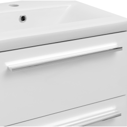 ASTOR szafka stojąca z umywalką BRYZA 61cm biała 3 szuflady uchwyty chrom