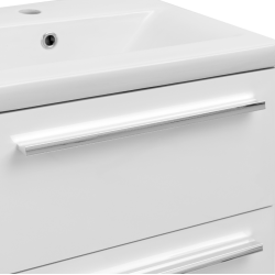 ASTOR szafka stojąca z umywalką BRYZA 81cm biała 3 szuflady uchwyty chrom