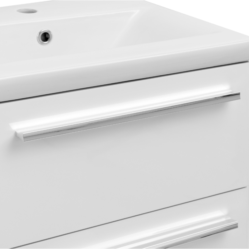 ASTOR szafka stojąca z umywalką BRYZA 81cm biała 3 szuflady uchwyty chrom