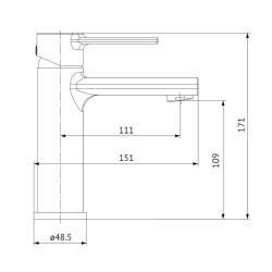 Cersanit bateria ZIP umywalkowa chromowana z korkiem click-clack