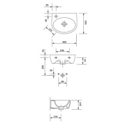 Cersanit Parva 40cm lewa umywalka biała