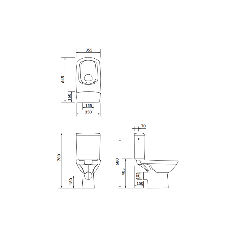 Kompakt WC Cersanit Carina 010 deska DUROPLAST