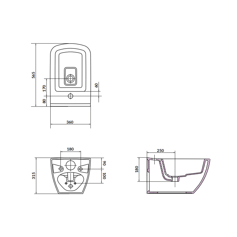 CERSANIT Bidet zawieszany VIRGO zaokrąglony