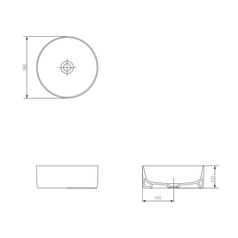 Cersanit Crea umywalka biała okrągła 38cm