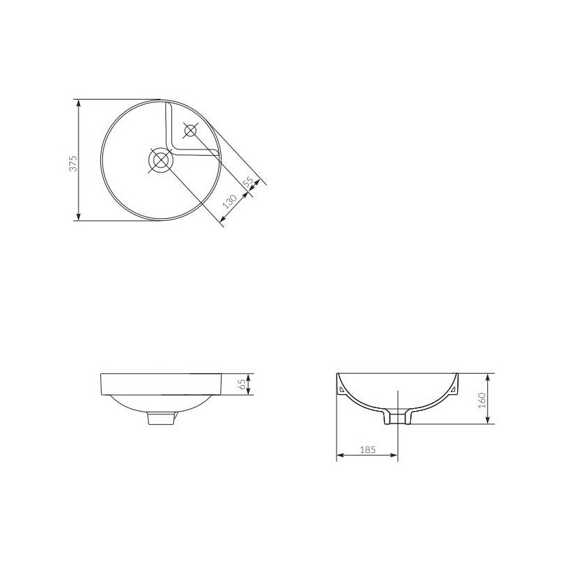 Cersanit Crea umywalka biała okrągła 38cm