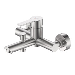 Bateria wannowa ścienna z przełącznikiem natrysku stal szczotkowana MISTELLA AVAPAX ABMI211511