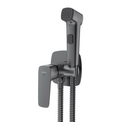 Bateria bidetowa podtynkowa z wężem i słuchawką typu bidetka stal szczotkowana QANIX AVAPAX ABQA4114B1