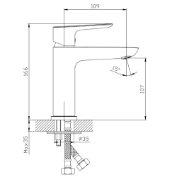Bateria umywalkowa stojąca gun metal mat QANIX AVAPAX ABQA111411