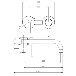 Bateria umywalkowa podtynkowa gun metal mat ULTIMATE AVAPAX ABUL141411