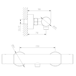 Bateria prysznicowa termostatyczna gun metal mat THERMO AVAPAX ABTH3014T1