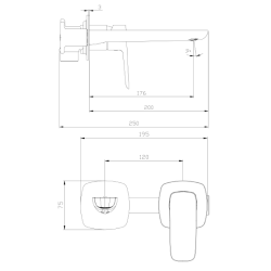 Bateria umywalkowa podtynkowa czarny mat QANIX AVAPAX ABQA141311
