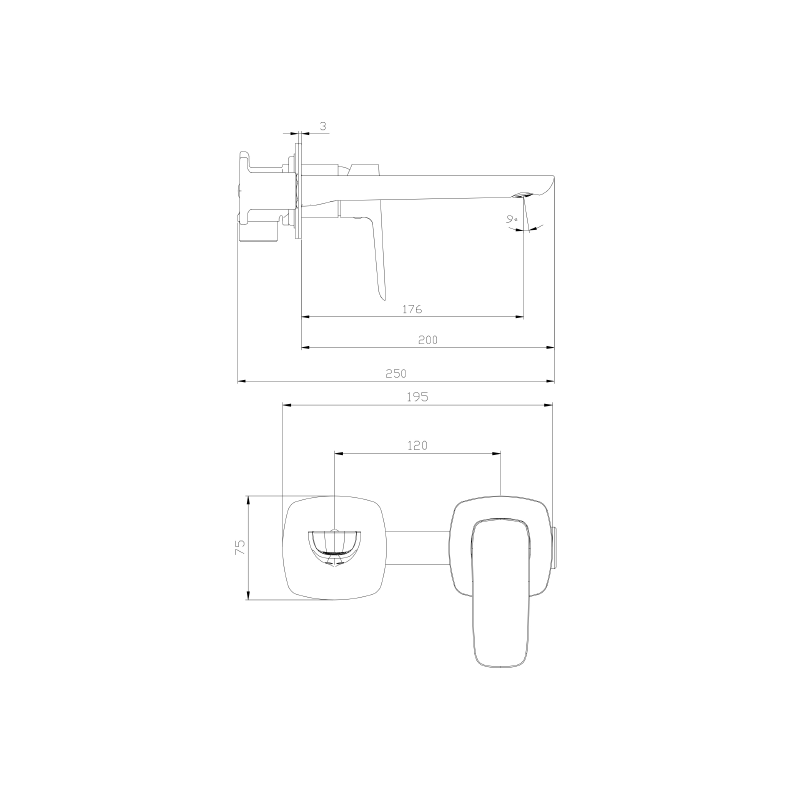 Bateria umywalkowa podtynkowa czarny mat QANIX AVAPAX ABQA141311