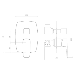 Bateria prysznicowo wannowa podtynkowa dwufunkcyjna czarny mat QANIX AVAPAX ABQA5213C1