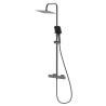 Deszczownica z baterią prysznicową termostatyczną dwufunkcyjną stal szczotkowana THERMO AVAPAX ADTH6214T2
