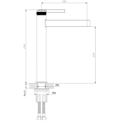 Bateria umywalkowa stojąca wysoka - nablatowa złoty szczotkowany AUREVO AVAPAX ABAU131211