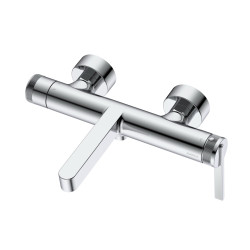 Bateria wannowa ścienna z przełącznikiem natrysku chrom połysk AUREVO AVAPAX ABAU2111H1