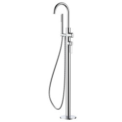 Bateria wannowa wolnostojąca z zestawem natryskowym chrom połysk AUREVO AVAPAX ABAU221121