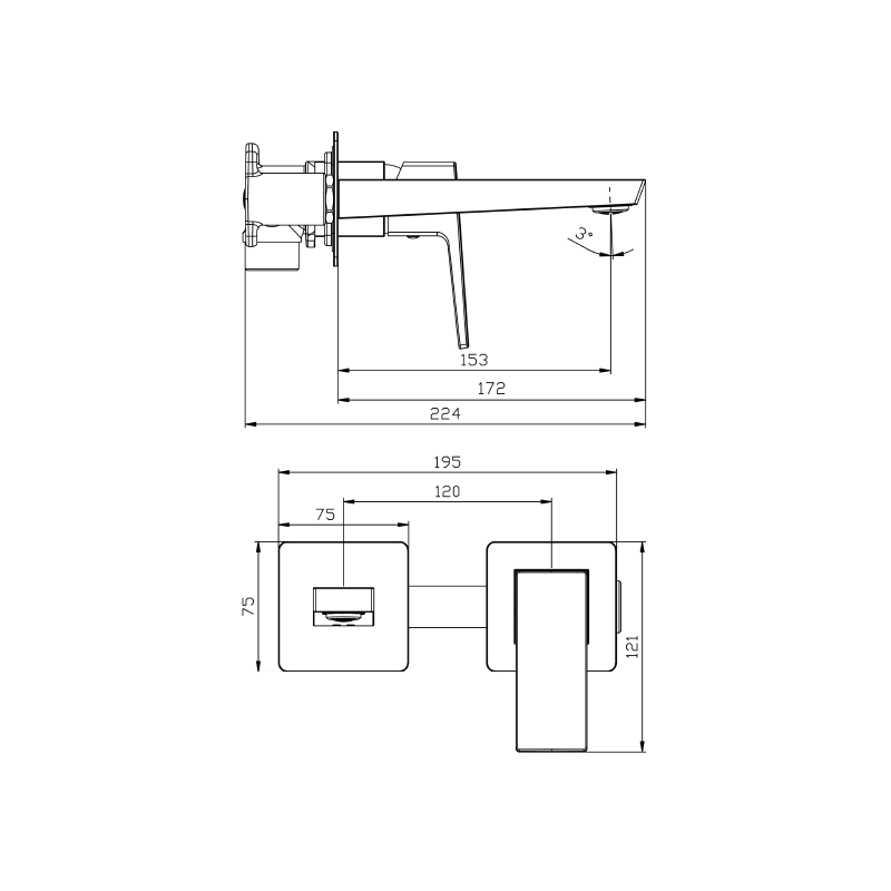 Bateria umywalkowa podtynkowa gun metal mat VELLANO AVAPAX ABVE141411