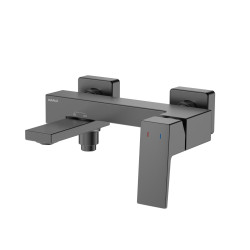 Bateria wannowa ścienna z przełącznikiem natrysku i ruchomą wylewką gun metal mat VELLANO AVAPAX ABVE2114H1