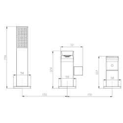 Bateria wannowa 3-otworowa chrom połysk VELLANO AVAPAX ABVE231121