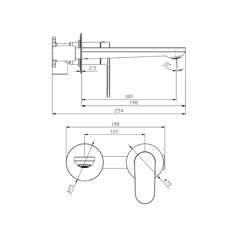 Bateria umywalkowa podtynkowa chrom połysk LUNEPO AVAPAX ABLU141111