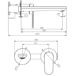 Bateria umywalkowa podtynkowa czarny mat LUNEPO AVAPAX ABLU141311