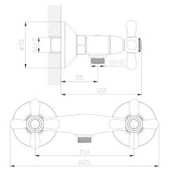 Bateria prysznicowa dwuuchwytowa chrom połysk ZAHARRA AVAPAX ABZA301111