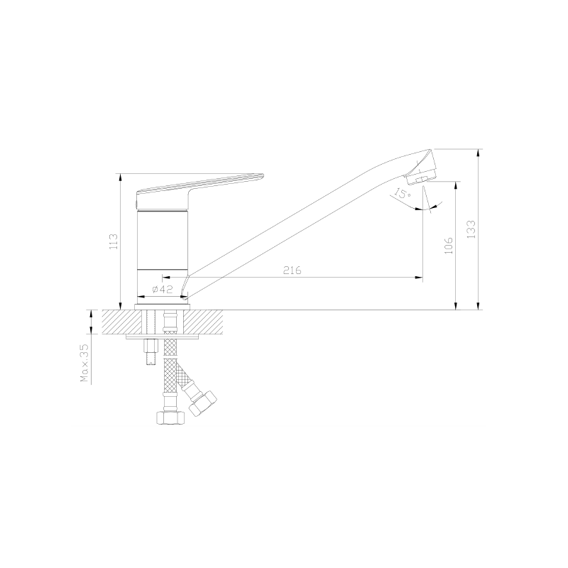 Bateria kuchenna stojąca chrom połysk TRIXAN AVAPAX ABTR181111