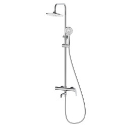 Deszczownica z baterią prysznicowo wannową trzyfunkcyjną stal szczotkowana TRIXAN AVAPAX ADTR6311H1