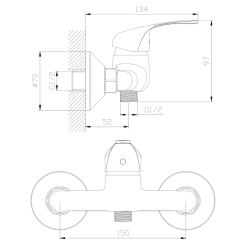 Bateria prysznicowa chrom połysk TARO AVAPAX ABTA301111