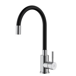 Bateria kuchenna stojąca z elastyczną wylewką stal szczotkowana LAPUR AVAPAX ABLA7219F1