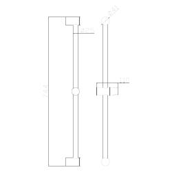 Drążek prysznicowy ze stali nierdzewnej z uchwytem na słuchawkę prysznicową stal szczotkowana RONDE AVAPAX AARO111111